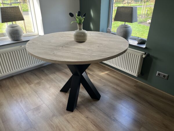 Steigerhouten Eettafel Rond.
