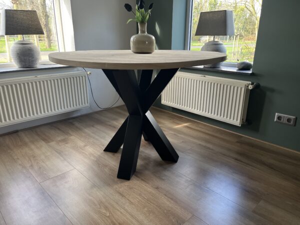 Steigerhouten Eettafel Rond.