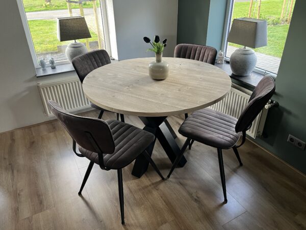 Steigerhouten Eettafel Rond.