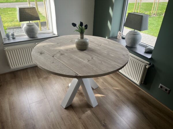 Steigerhouten Eettafel Rond.