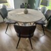 Steigerhouten Eettafel Rond.