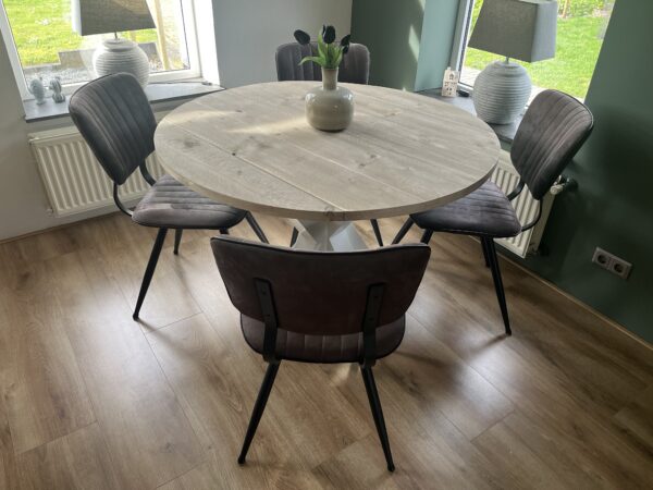 Steigerhouten Eettafel Rond.