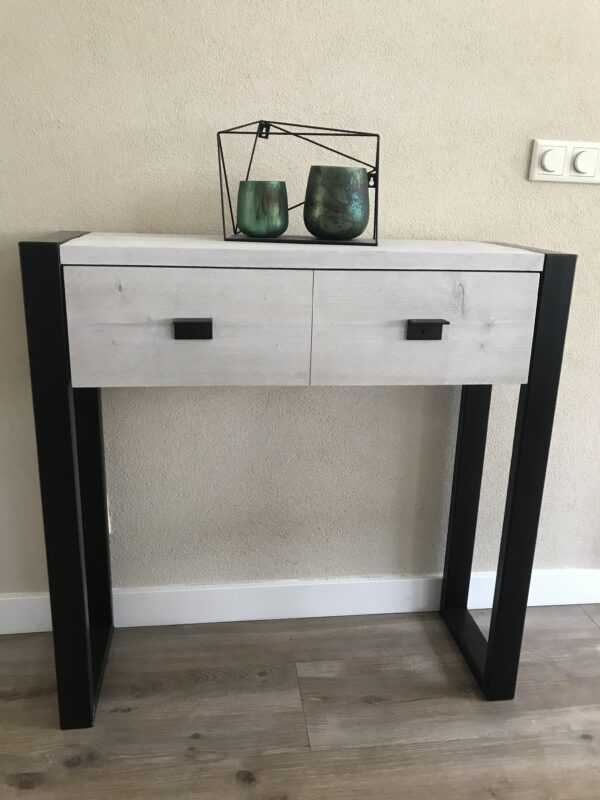 Steigerhouten Sidetable "Overijssel" industrieel